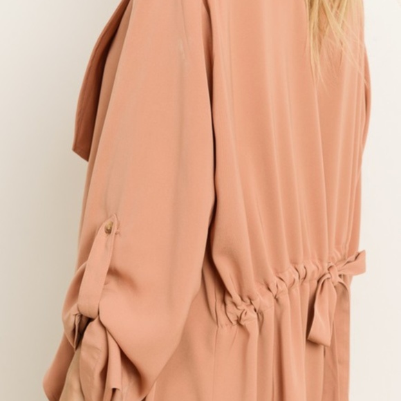 Womens Light Weight Open Front Jacket Duster - Picture 3 of 3